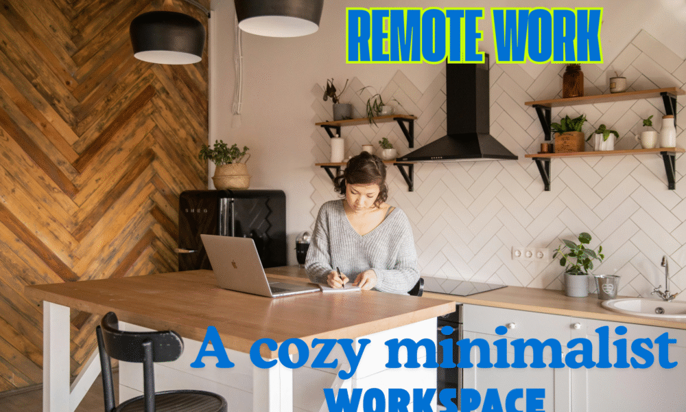 A cozy minimalist workspace with plants and tech gadgets.