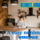 A cozy minimalist workspace with plants and tech gadgets.