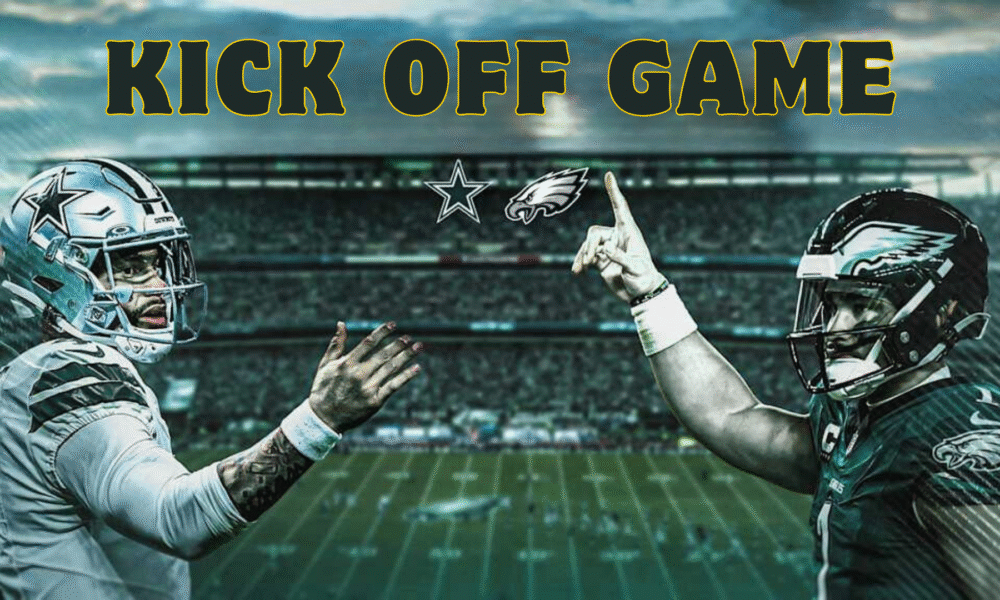Dallas Cowboys and Philadelphia Eagles players facing off in 2025 NFL season opener