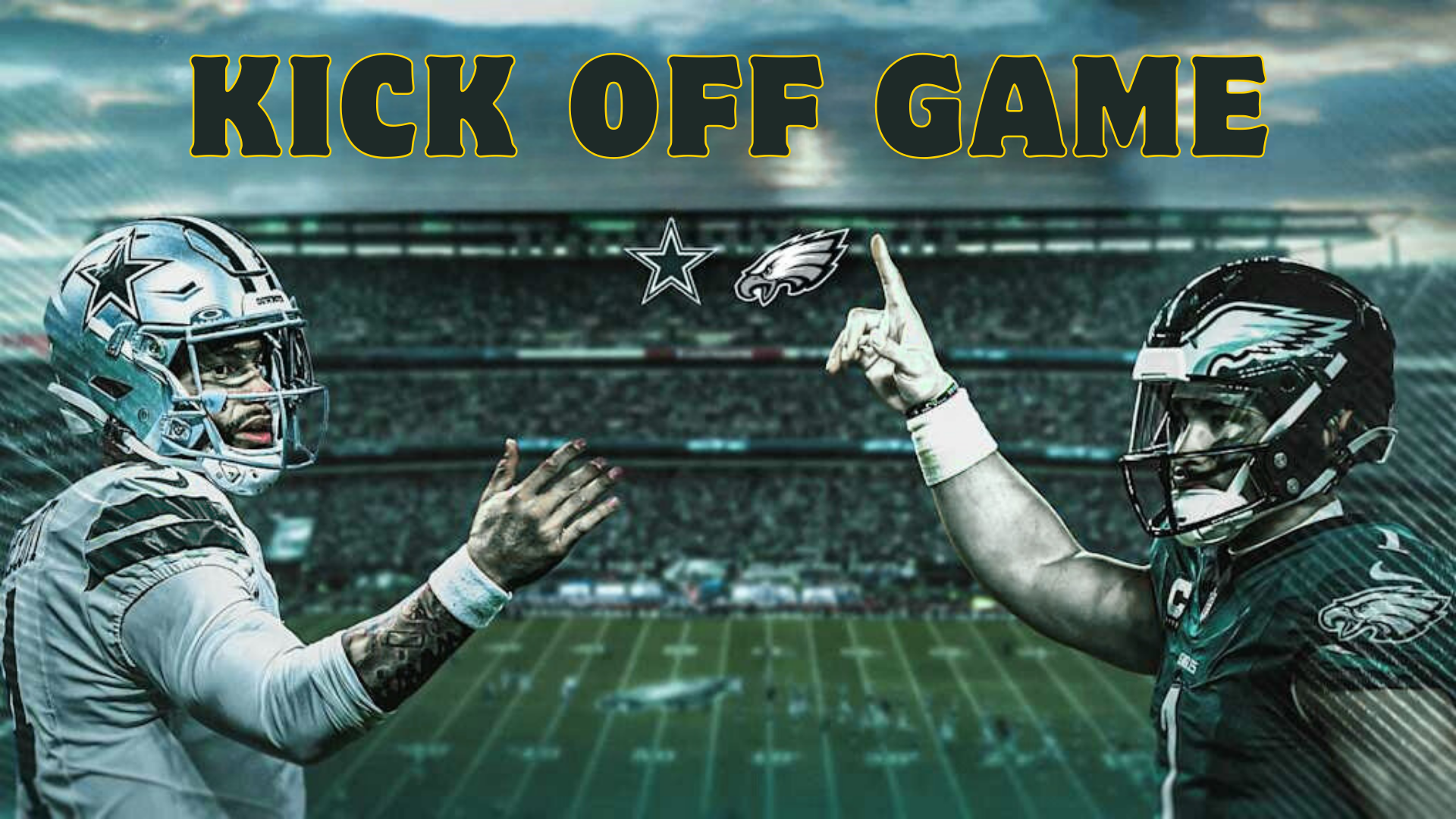 Dallas Cowboys and Philadelphia Eagles players facing off in 2025 NFL season opener