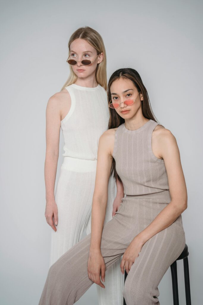 Eco-friendly fabrics, second-hand shopping bags, or recycling clothes.