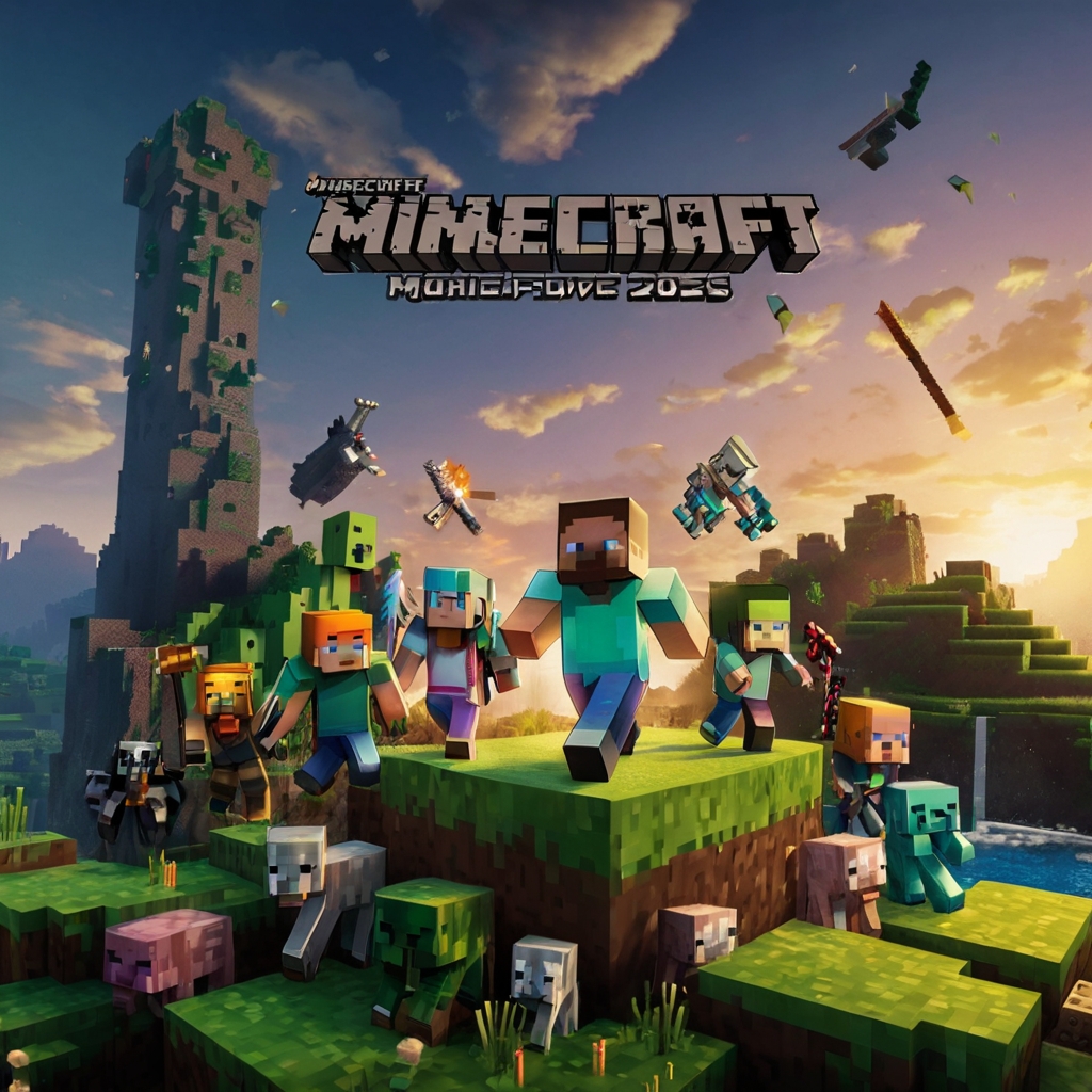 Minecraft movie 2025 poster video game adaptation