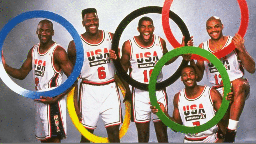 1992 USA basketball team photo.