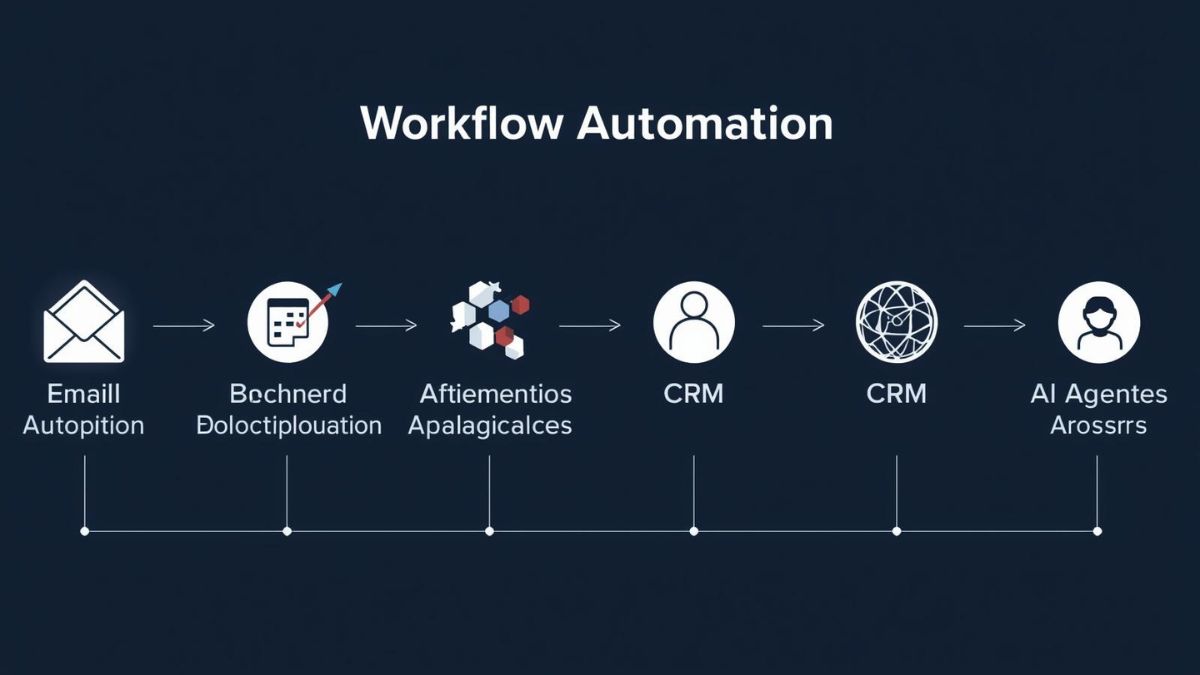 AI automation tools 2025 workflow showing Zapier Lindy AI and productivity automation system
