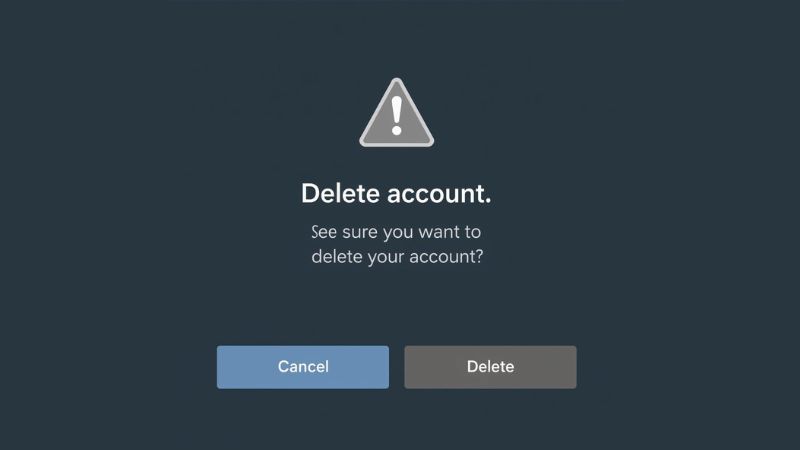 Delete Facebook account permanently confirmation page