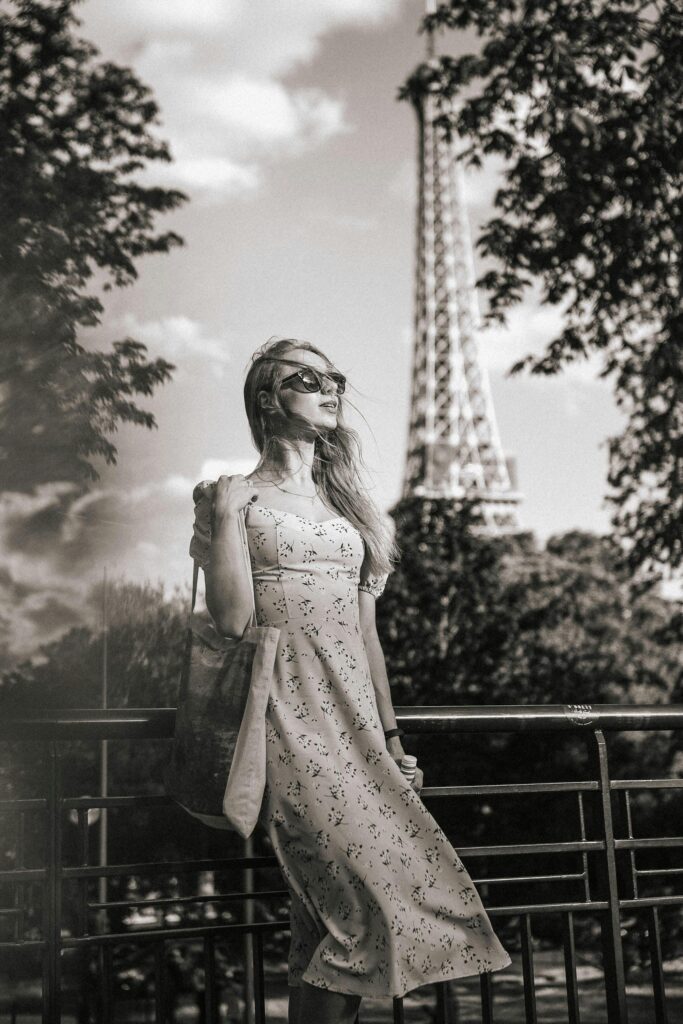 Fashion evolution from vintage flapper style to modern runway glamour.