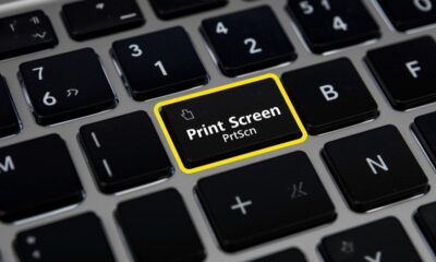 Keyboard showing Print Screen key for taking screenshot on Windows