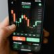 Robo-advisor app showing investment growth chart