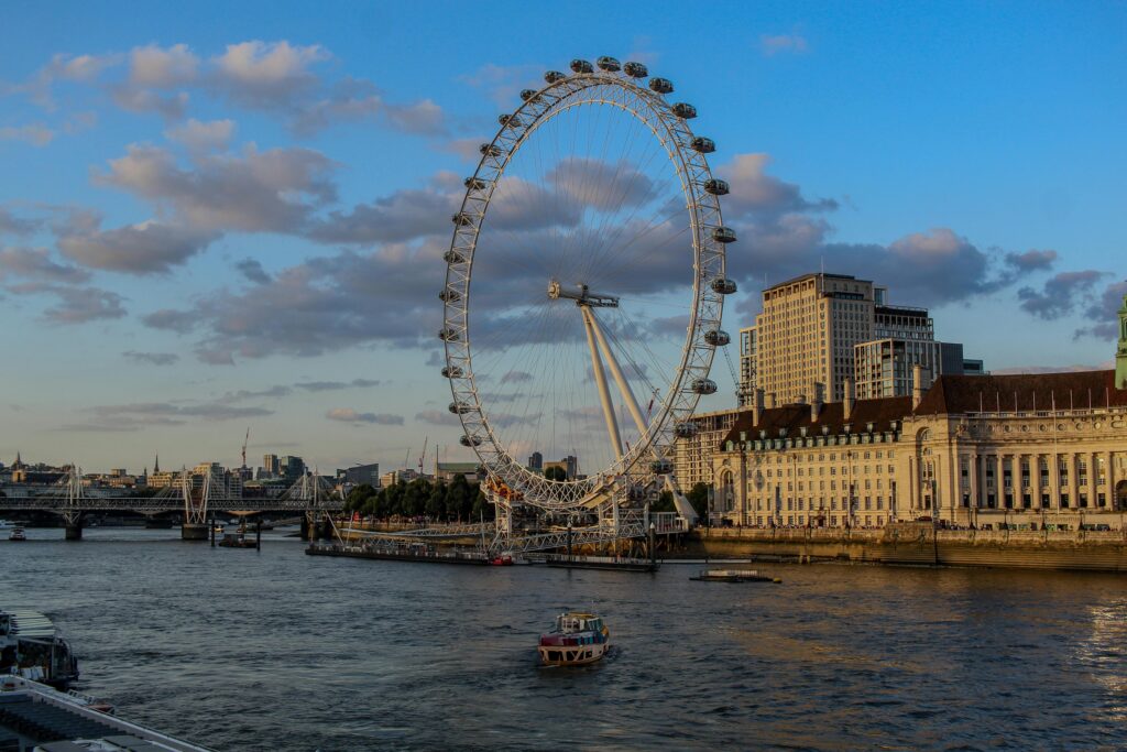 Iconic skyline view with the wheel.