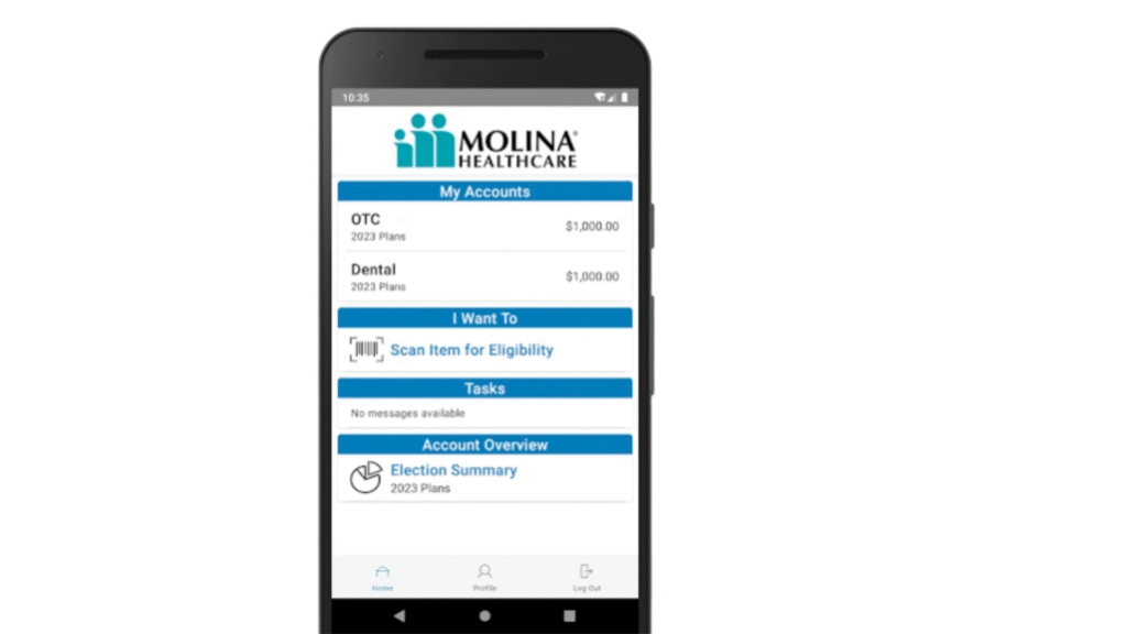 Molina Healthcare app for members to access digital services.