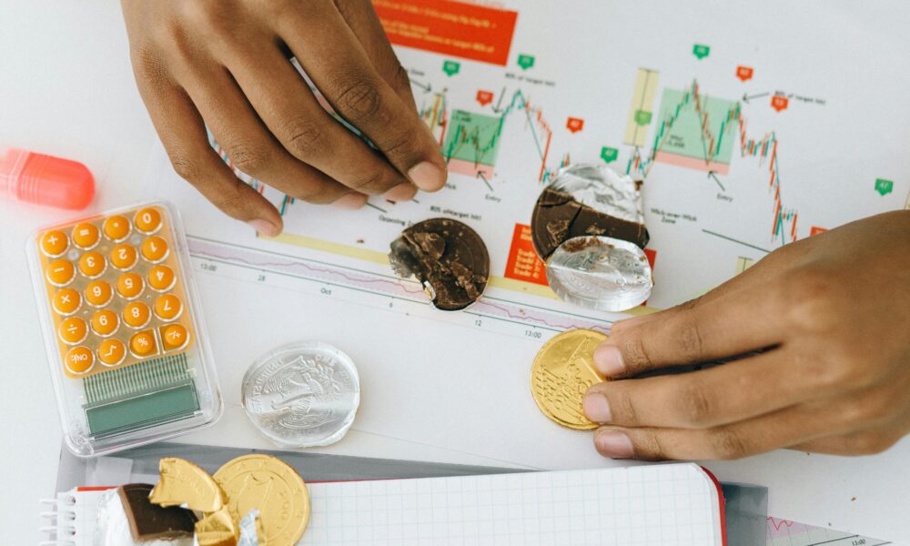Image of a crypto trader analyzing FintechZoom charts.