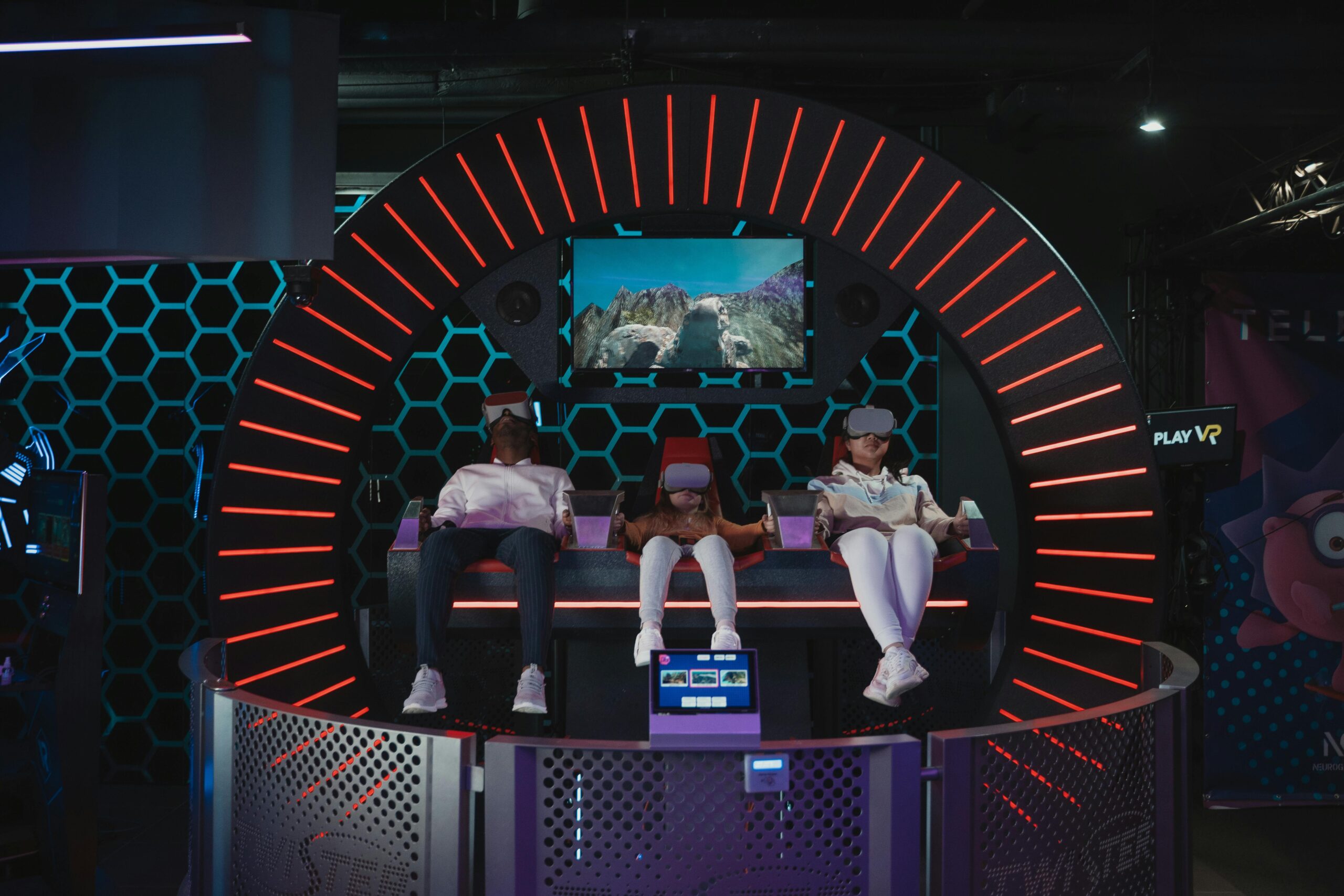 A modern family entertainment center with arcades, bowling, and VR zones.