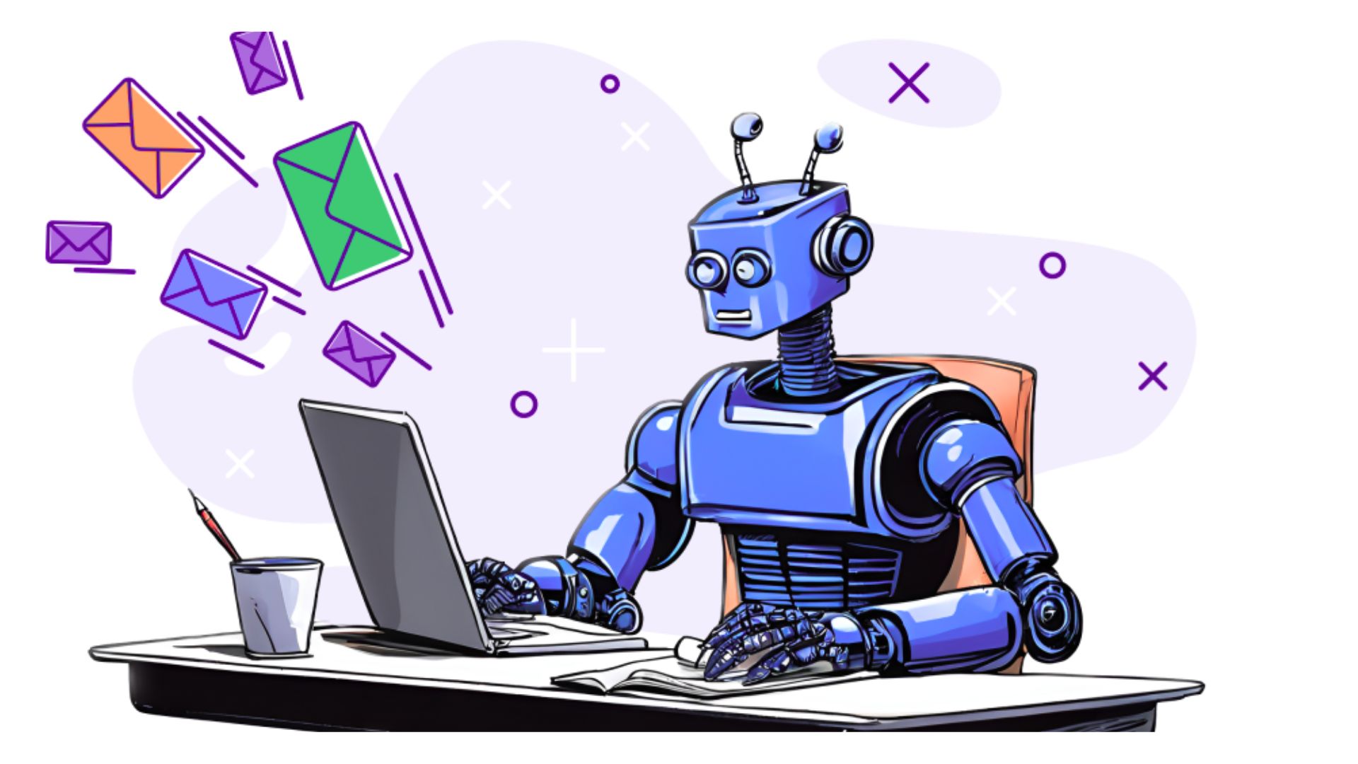 A marketer automating email campaigns with AI and analytics dashboards.