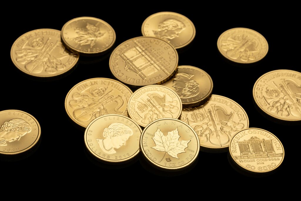 Historical Gold Coins  representing gold’s long-standing value.