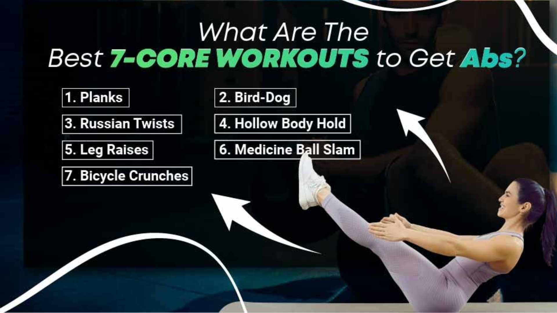 Comparison image of Bird Dog vs crunches for core strength.