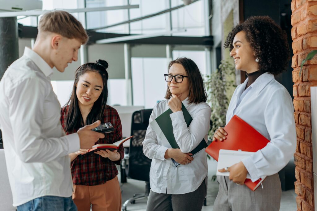 Team in a positive, inclusive meeting