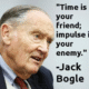 John Bogle portrait with investment quote.