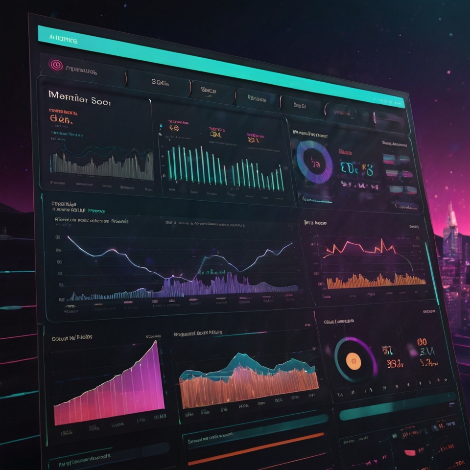 AI-powered data analytics dashboard illustration.