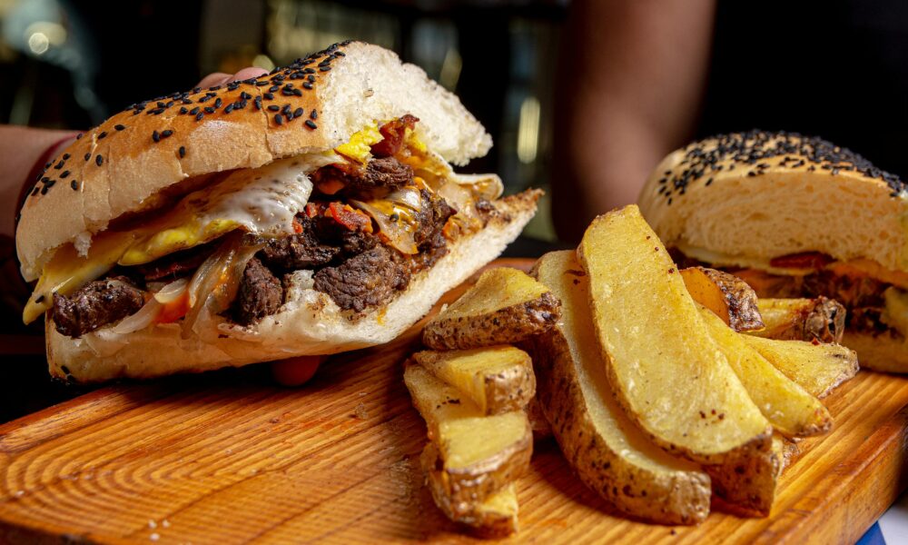 Baked potatoes with cheese