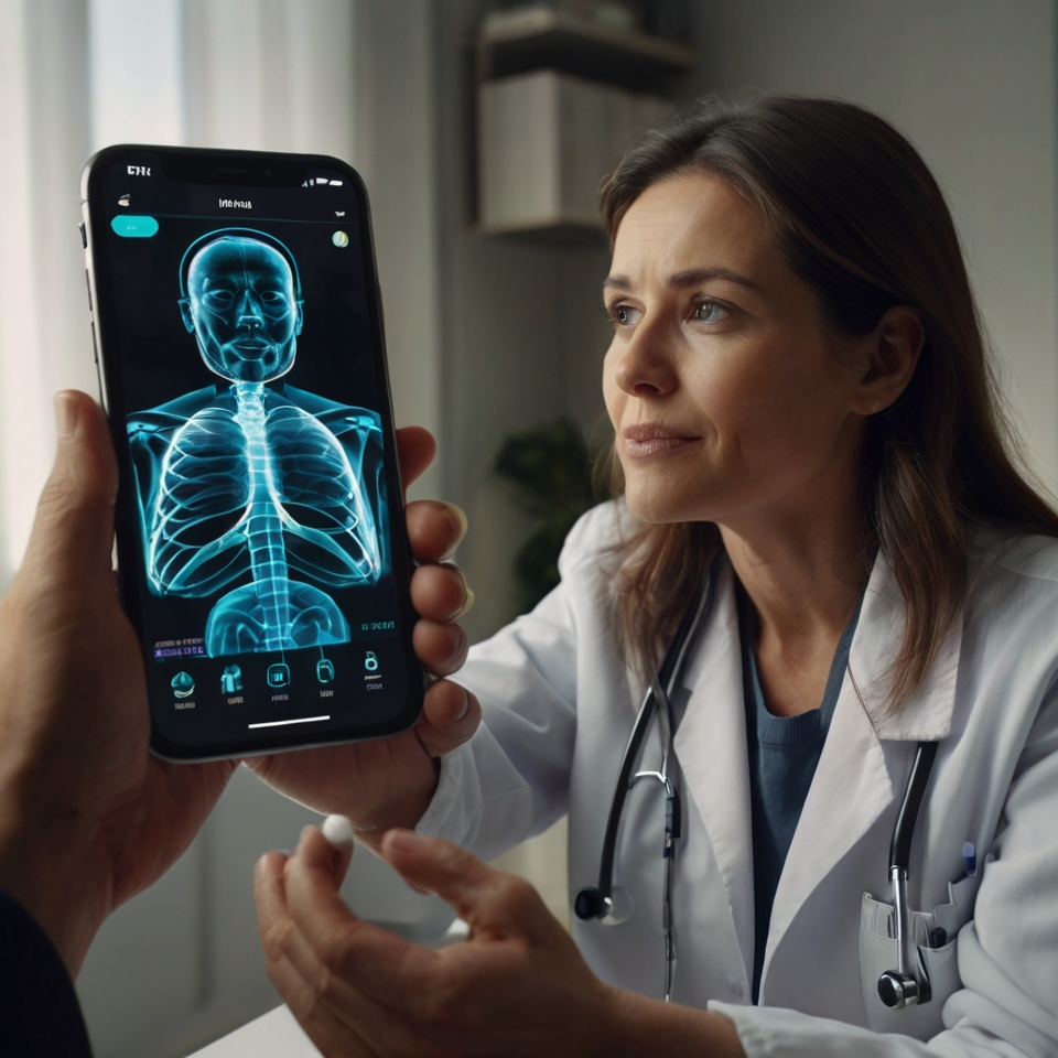 Patient using telemedicine app for online medical consultation