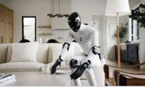 Futuristic humanoid robot