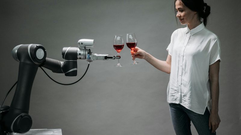 Human-robot collaboration on an industrial production line improving efficiency and safety