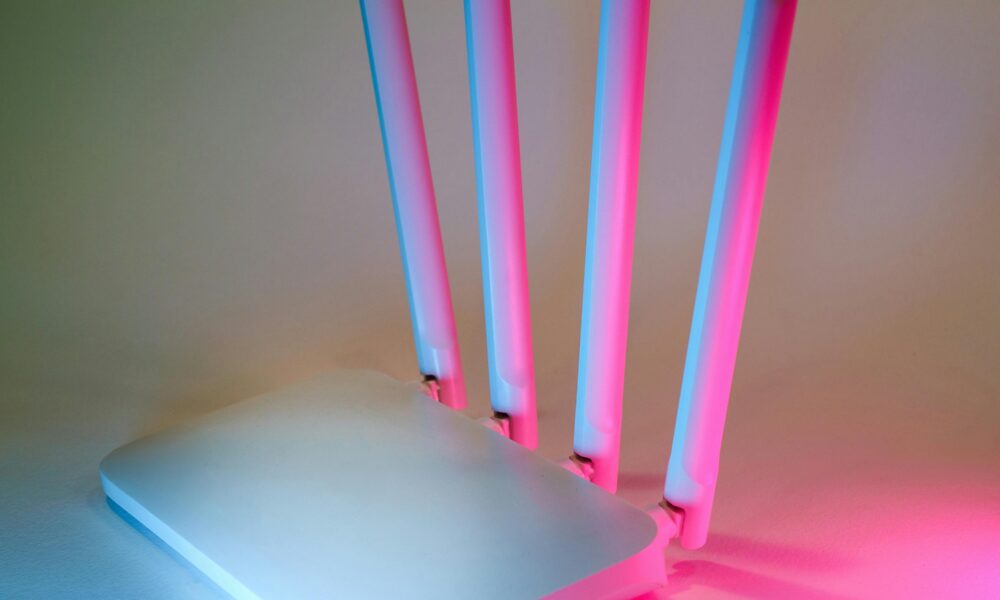 A modern router placed in a home