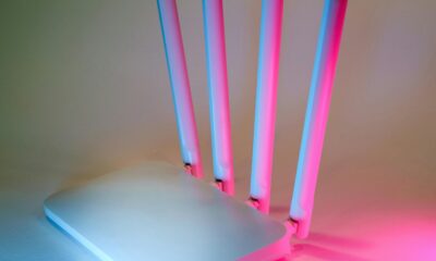 A modern router placed in a home